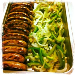 Lincoln Land Catering - Brats, peppers & onions. Just one of many summer time dishes we can bring to your event.