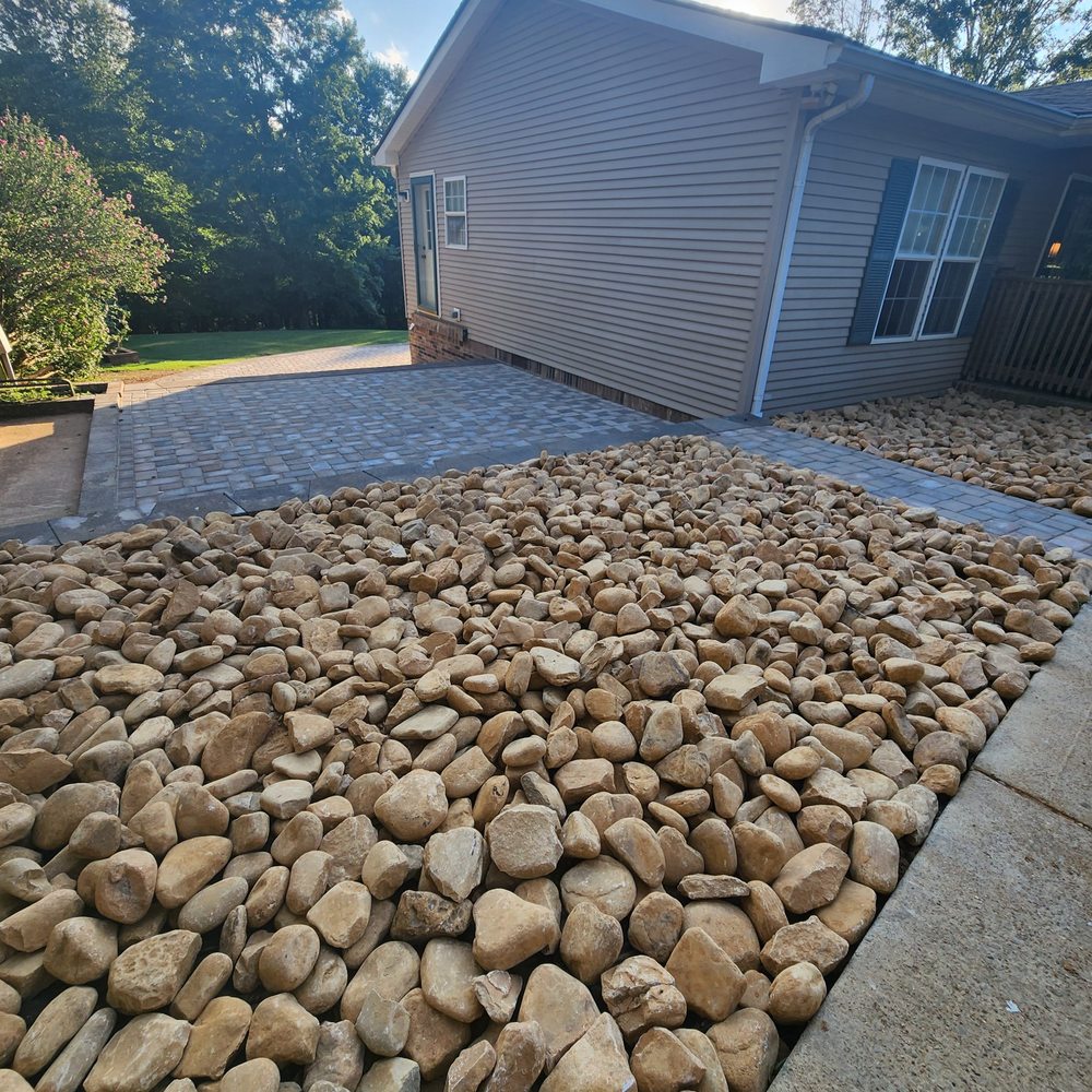Bi-County Landscaping - Loves the large stones in the old plant beds.  No more weed eating! - Landscaping Near Me - Clarksville, Tennessee