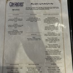 Menu (Front) Menu (Front)