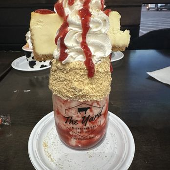 The Yard Milkshake Bar - Strawberries and cream cheesecake milkshake - Desserts Near Me - The Colony, Texas The Yard Milkshake Bar - Strawberries and cream cheesecake milkshake - Desserts Near Me - The Colony, Texas