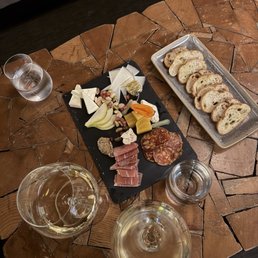 Wine and meat & cheese plates Wine and meat & cheese plates
