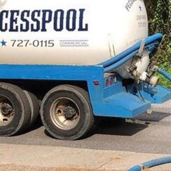 Peconic Cesspool - Cesspool pumping truck.