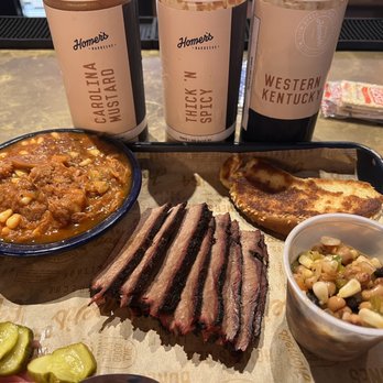 Homer's Barbecue - Burgos, Brisket, Cowboy Caviar (cold bean salad). - Barbeque Near Me - Henderson, Kentucky Homer's Barbecue - Burgos, Brisket, Cowboy Caviar (cold bean salad). - Barbeque Near Me - Henderson, Kentucky