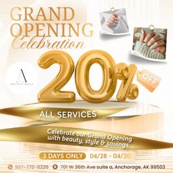 Artistic Nail & Spa - 907-770-6226
 701 W 36th Ave suite a, Anchorage, AK 99503