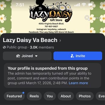 Lazy Daisy - Banned from online groups with other vendors and customers - Flowers & Gifts Near Me - Virginia Beach, Virginia