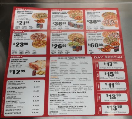 Menu photo 1 Reginos Pizza Scarborough, ON Menu photo 1 Reginos Pizza Scarborough, ON