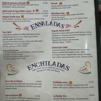 La Katrina - Menu - Mexican Near Me - Morro Bay, California