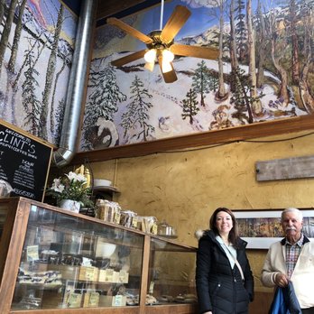 Clint's Bakery and Coffee - Bakery cabinet and brother to the artist for the mural! - Coffee & Tea Near Me - Breckenridge, Colorado Clint's Bakery and Coffee - Bakery cabinet and brother to the artist for the mural! - Coffee & Tea Near Me - Breckenridge, Colorado