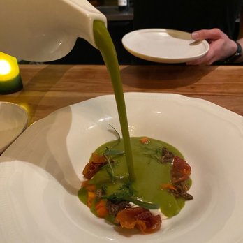 Mama - Fava bean soup in action! - Italian Near Me - Oakland, California