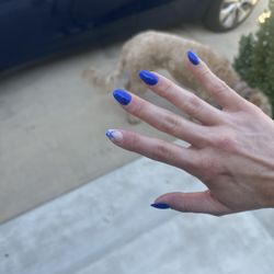 Beauty With Charleigh - Blue builder gel manicure
