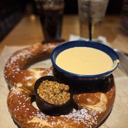 B-Lux Grill & Bar - Bavarian pretzel with beer cheese and mustard seeds