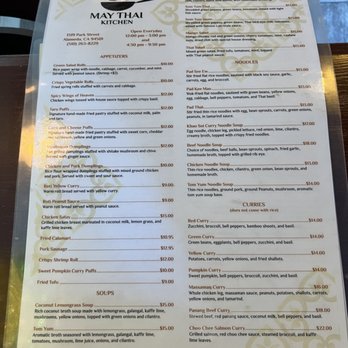 May Thai Kitchen - 8/28/22 menu - Thai Near Me - Alameda, California May Thai Kitchen - 8/28/22 menu - Thai Near Me - Alameda, California
