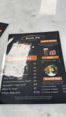 Menu photo 5 Banh Mi House Las Vegas, NV