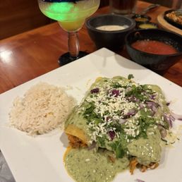 Enchilada guac and skinny marg