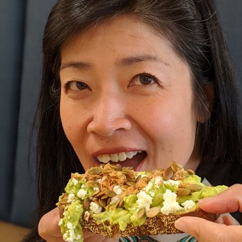 Just Salad - Rebecca eating her fancy toast - Salad Near Me - Boca Raton, Florida Just Salad - Rebecca eating her fancy toast - Salad Near Me - Boca Raton, Florida