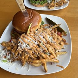 Veggie Burger with Dirty Fries Veggie Burger with Dirty Fries