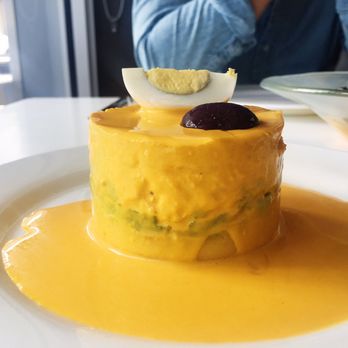 CVI.CHE 105 - Causa de Cangrejo con Palta (that egg slice bothers me sm lol) - Seafood Near Me - Miami Beach, Florida