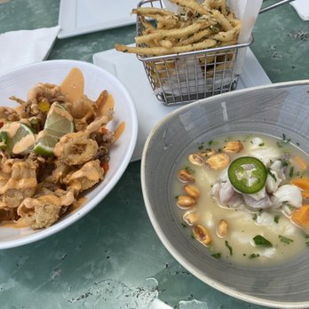 Rusty Pelican - Miami - Fried calamari and ceviche- you don't go to a restaurant by the water and not enjoy sea fare - Seafood Near Me - Key Biscayne, Florida Rusty Pelican - Miami - Fried calamari and ceviche- you don't go to a restaurant by the water and not enjoy sea fare - Seafood Near Me - Key Biscayne, Florida