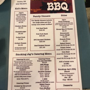 Smoking Jay's BBQ - Side 2 of the menu - American Near Me - Omaha, Nebraska
