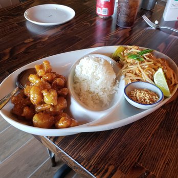 Tho One Thai Eatery - Dinner special..orange chicken and chicken pad thai - Thai Near Me - La Verne, California Tho One Thai Eatery - Dinner special..orange chicken and chicken pad thai - Thai Near Me - La Verne, California