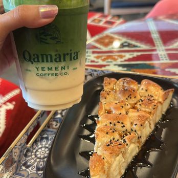 Qamaria Yemeni Coffee - Mango matcha & honeycomb bread - Coffee & Tea Near Me - Riverside, California