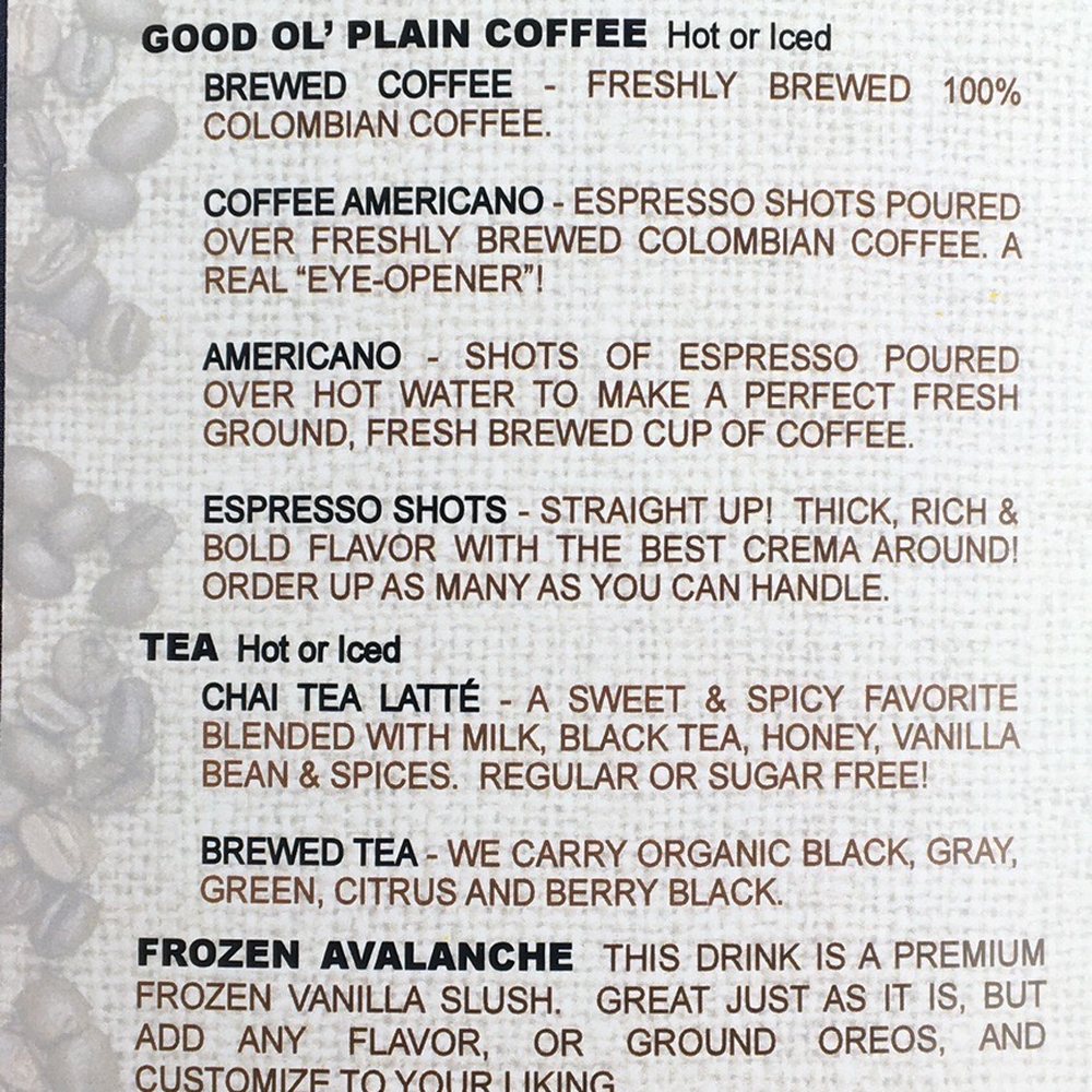 the menu the menu