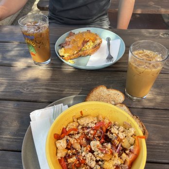 BarleyBean Coffee - Vegan Breakfast Bowl and ultimate barley breakfast sandwich - Beer Bar Near Me - Austin, Texas
