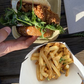 Joinery - I swear the Fried Chicken Sandwich and Garlic Fries are huge! - American Near Me - Sausalito, California Joinery - I swear the Fried Chicken Sandwich and Garlic Fries are huge! - American Near Me - Sausalito, California