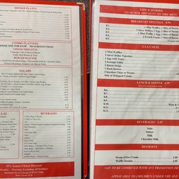 Dinner, Kids & Seniors Menu Dinner, Kids & Seniors Menu