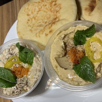 Cleo's - Baba Ganoush Appetizer & Hummus Appetizer. Light dinner after all the heavy NOLA food - Mediterranean Near Me - New Orleans, Louisiana
