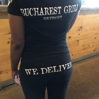 Bucharest Grill - Sexist uniform for females working at Bucharest Grill Jefferson location in Detroit, MI. Men don't have this on their crotch. - Mediterranean Near Me - Detroit, Michigan
