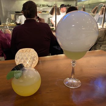 T&T Innovation Kitchen - Basil gimlet with citrus smoke and a tequila based drink - New American Near Me - Palm Desert, California