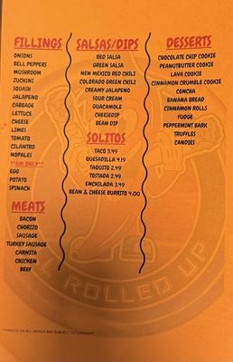 Menu photo 2 All Rolled Up Sneads Ferry, NC