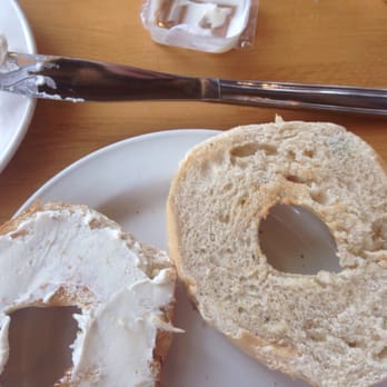 Sunset Grill - Tasty tasty bagel, with MOLD! (At the top right corner on the picture). Stay away. - Breakfast & Brunch Near Me - Vaughan, Ontario