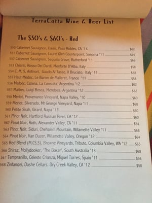 Menu photo 2 Terracotta Wine Bistro Santa Fe, NM