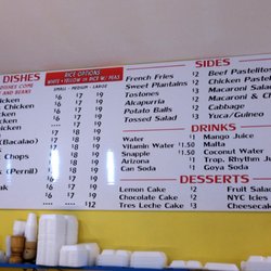 Menu (as of January 2020)