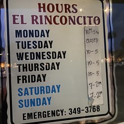 El Rinconcito - Business hours