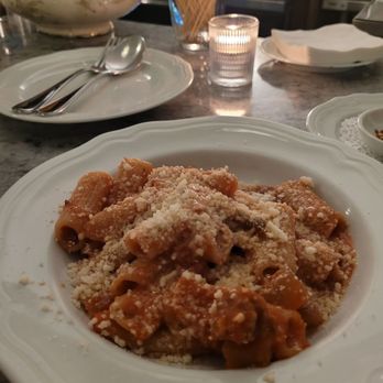 Love, Pomelo - Rigatoni pasta with guanciale - Seafood Near Me - Baltimore, Maryland