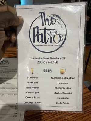 Menu photo 1 The Patio Waterbury, CT Menu photo 1 The Patio Waterbury, CT