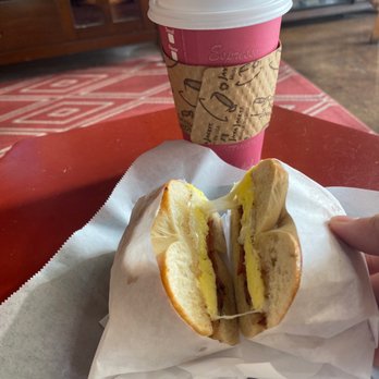 Evergreen Coffee - Medium coffee, egg bacon provolone cheese on a plain bagel. Total: $8.25 - Breakfast & Brunch Near Me - San Jose, California Evergreen Coffee - Medium coffee, egg bacon provolone cheese on a plain bagel. Total: $8.25 - Breakfast & Brunch Near Me - San Jose, California