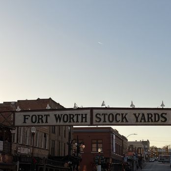H3 Ranch - Picture of the Fort Worth Stockyards sign on the street near the restaurant. - Steakhouses Near Me - Fort Worth, Texas