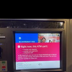 Chase Bank - This Bank's ATM is always down last two years. Stay away.