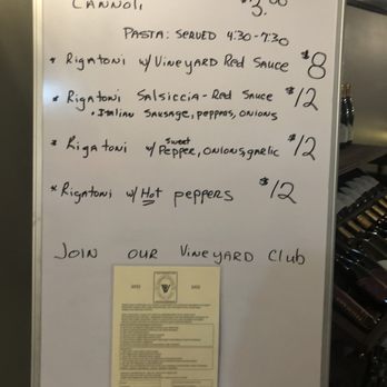 Pellicano Vineyard Hamburg Winery - Their menu for last night that was up just before the area where you order. - Wineries Near Me - Hamburg, New York Pellicano Vineyard Hamburg Winery - Their menu for last night that was up just before the area where you order. - Wineries Near Me - Hamburg, New York