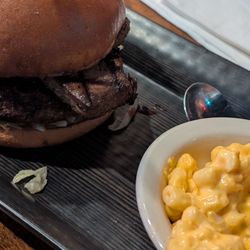 Whiskey Ranch Bar and Grill - Brisket burger and side of Mac n cheese