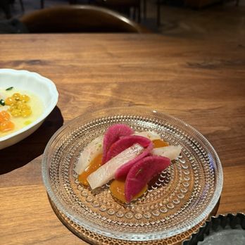 Angler - shima aji with watermelon radish - Seafood Near Me - San Francisco, California