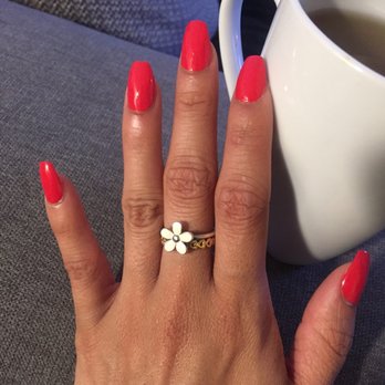 Bilancia Nail Spa - The color is Cajun Shrimp by OPI - Nail Salons Near Me - Chicago, Illinois