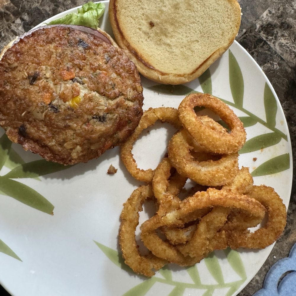 Frosty Queen - Inside of my tasty veggie burger! - Burgers Near Me - Fresno, California Frosty Queen - Inside of my tasty veggie burger! - Burgers Near Me - Fresno, California