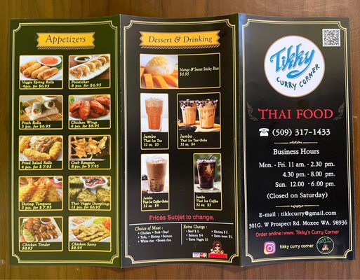 Menu photo 1 Tikky's Curry Corner Moxee, WA
