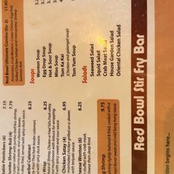 Red Bowl Asian Bistro - Menu