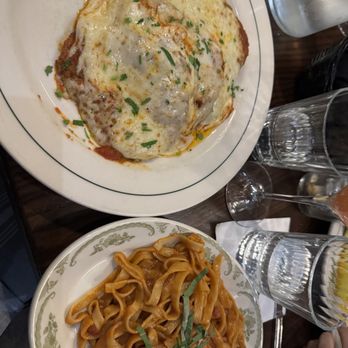 Little Mama's - Mixed parm - eggplant and chicken. Fresh fettuccini (sub for spaghetti) - Italian Near Me - Charlotte, North Carolina Little Mama's - Mixed parm - eggplant and chicken. Fresh fettuccini (sub for spaghetti) - Italian Near Me - Charlotte, North Carolina
